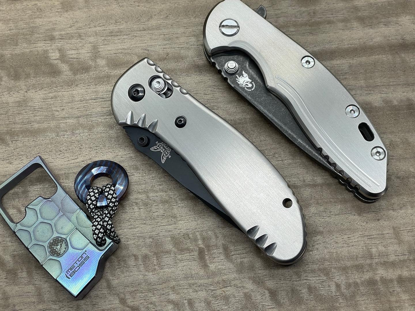 Flamed RIVETED Airplane Titanium Scales for Benchmade GRIPTILIAN 551 & 550