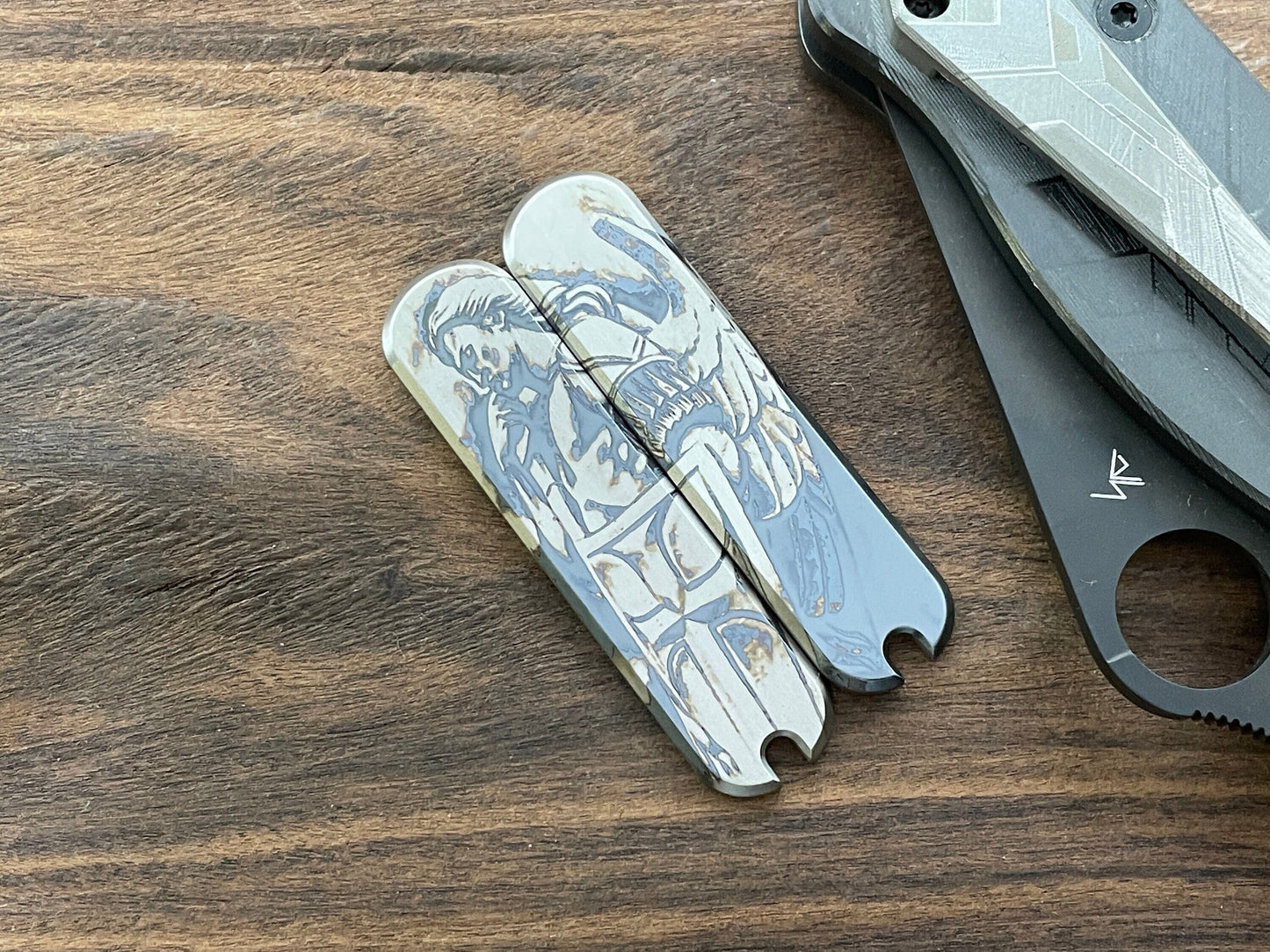 St. MICHAEL the Archangel 58mm Titanium Scales for Swiss Army SAK