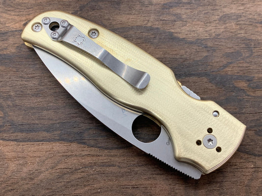 Deep Brushed Brass Scales for SHAMAN Spyderco