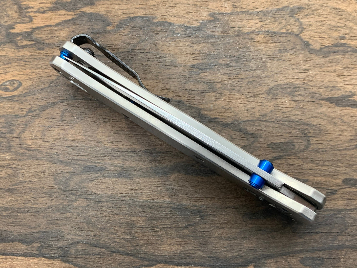 Proprietary Deep Brushed Titanium Scales for Benchmade Bugout 535