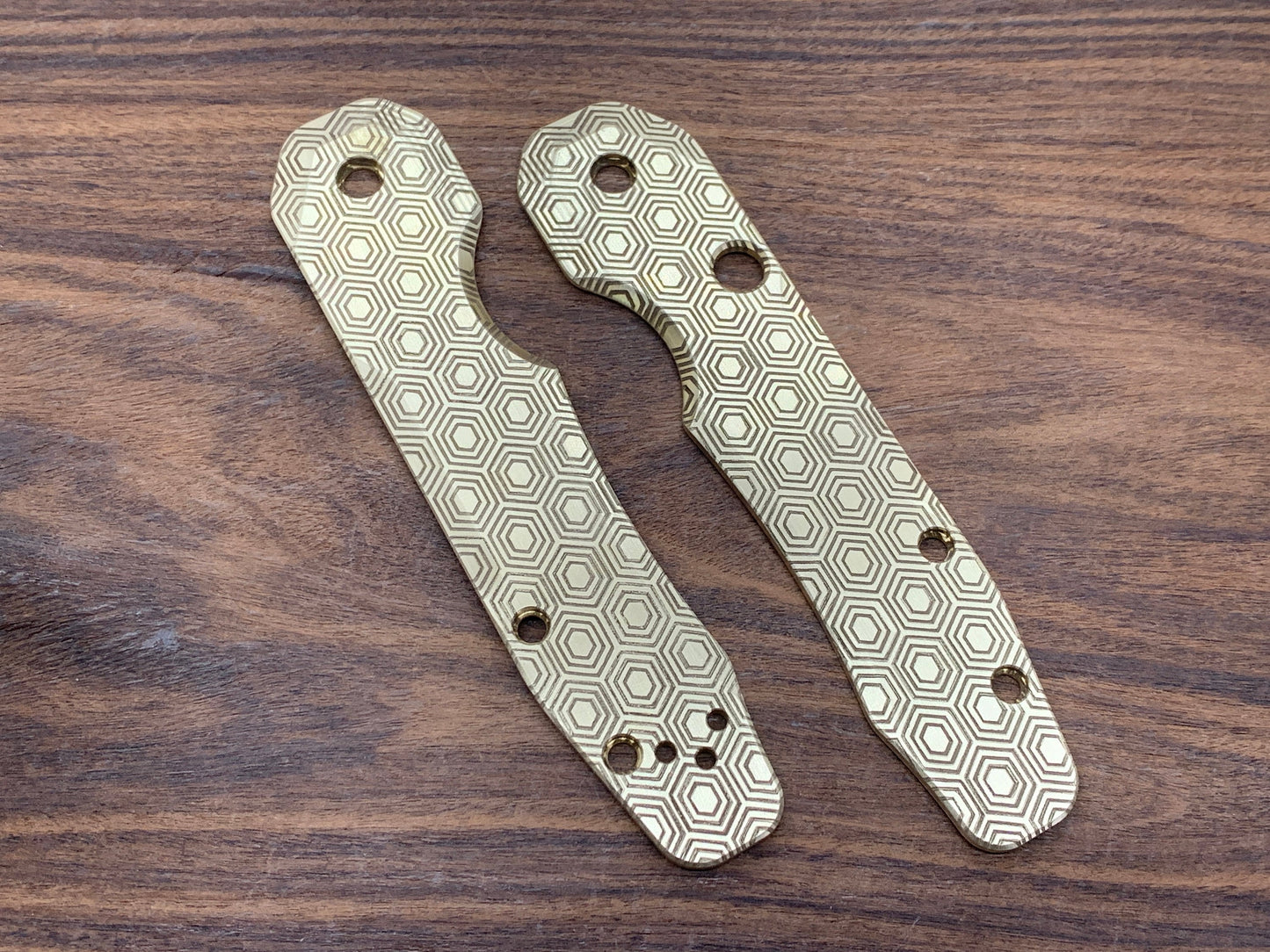 HONEYCOMB Brass Scales for Spyderco SMOCK