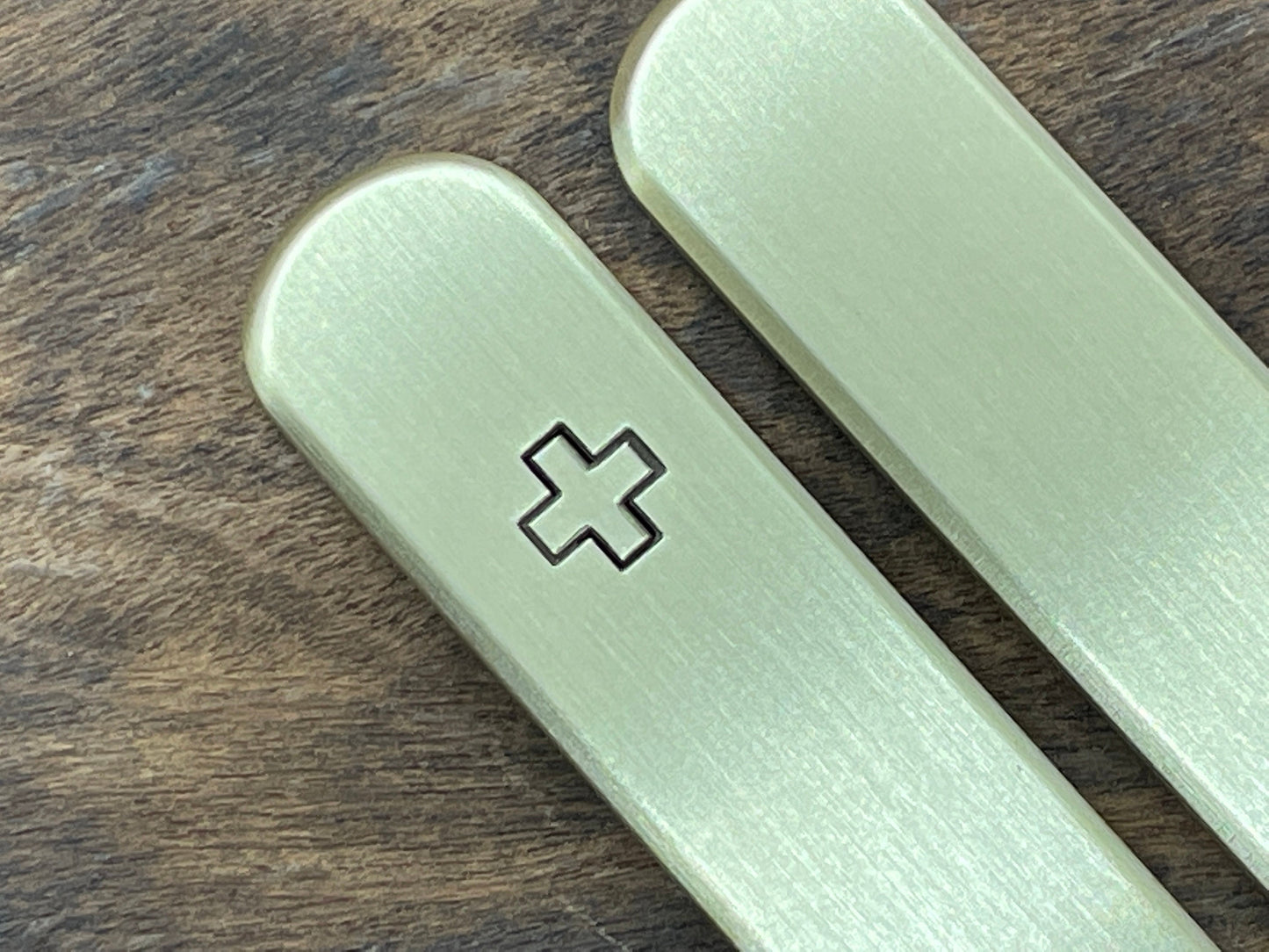 Logo + engraved 58mm Brass Scales for Swiss Army SAK