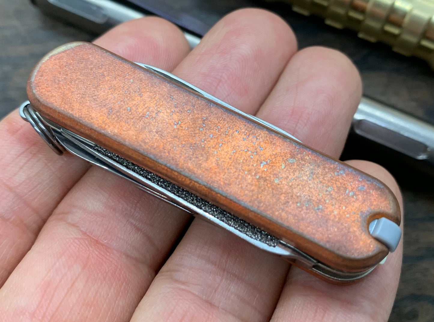58mm Tumbled Copper Scales for Swiss Army SAK