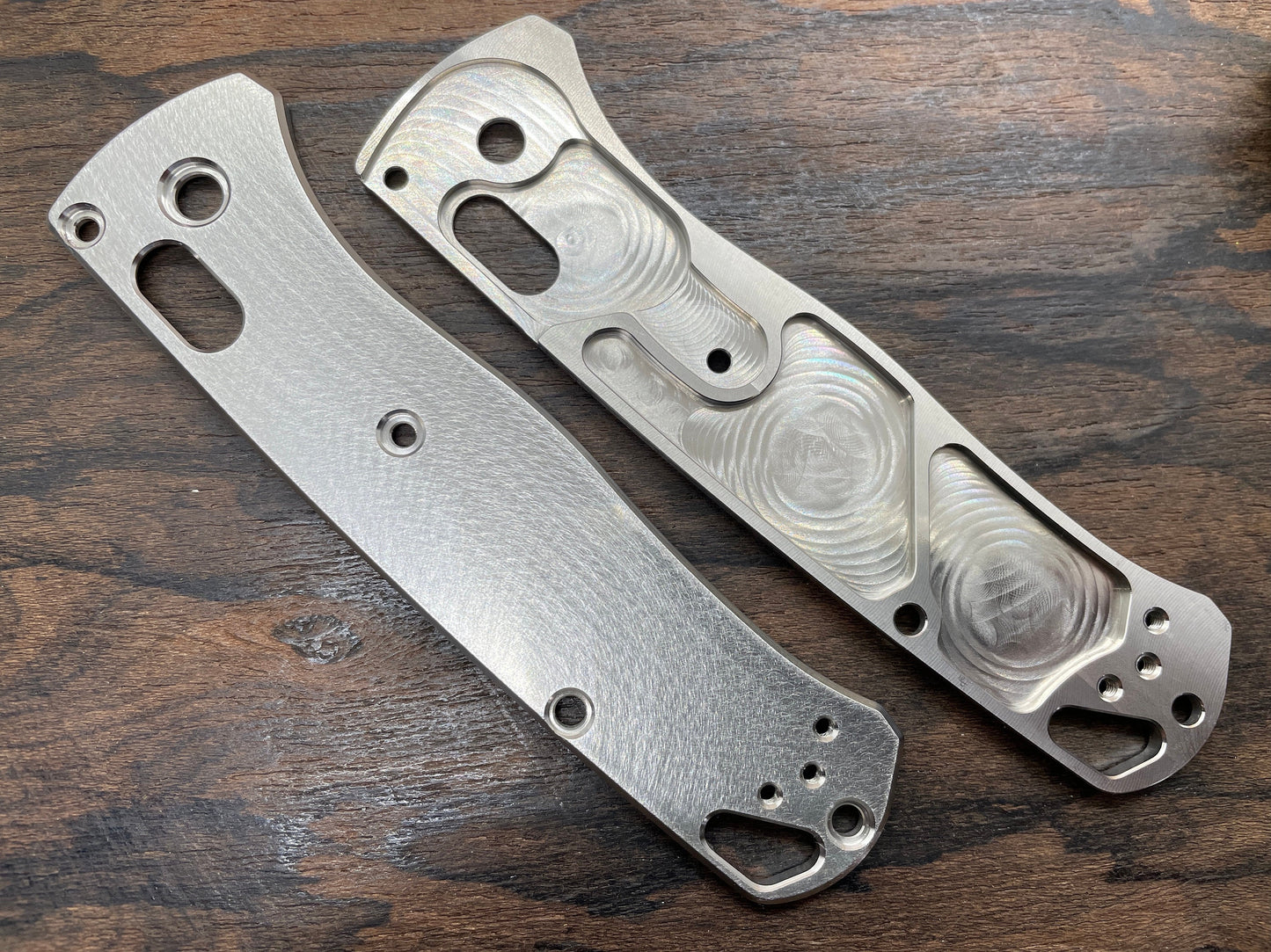 Proprietary Deep Brushed Titanium Scales for Benchmade Bugout 535