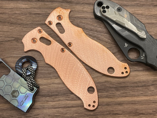 Deep BRUSHED Copper scales for Spyderco MANIX 2