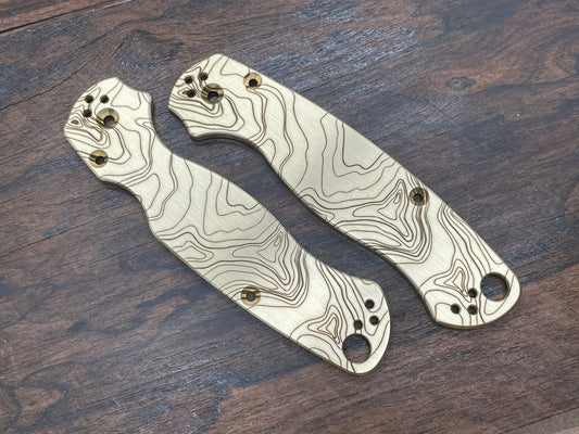 TOPO engraved Brass Scales for Spyderco Paramilitary 2 PM2