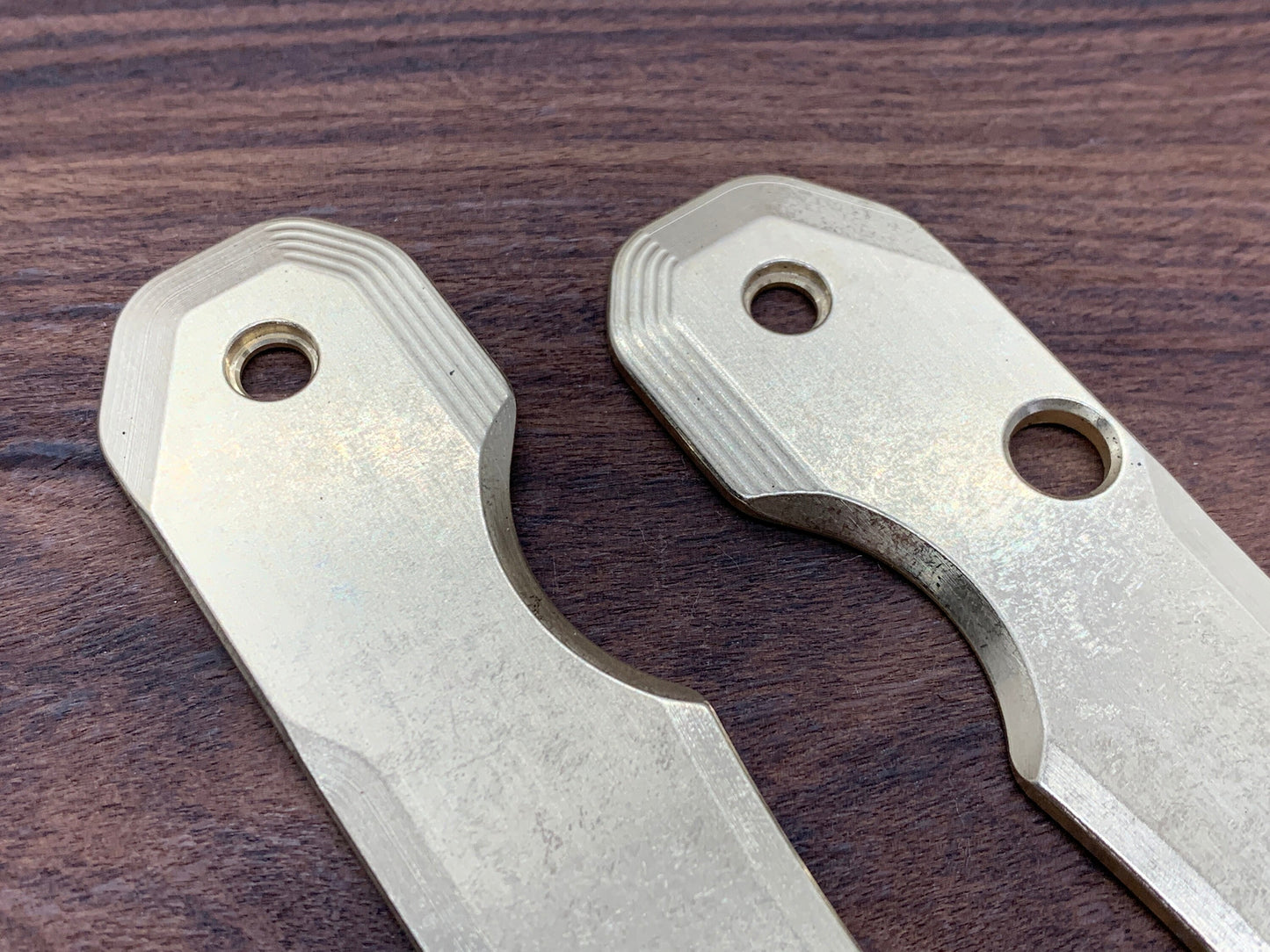 STONE WASHED Brass Scales for Spyderco SMOCK