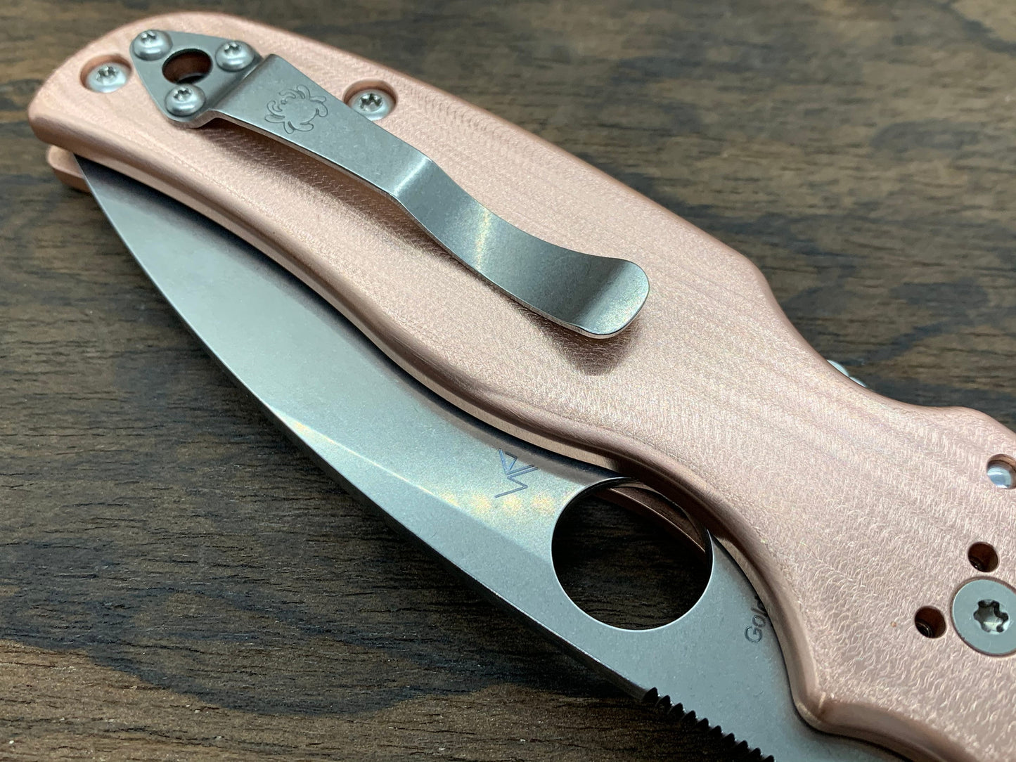 Deep Brushed Copper Scales for SHAMAN Spyderco