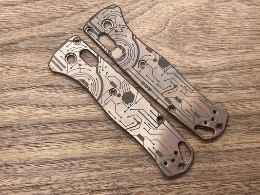 dark CIRCUIT BOARD engraved Copper Scales for Benchmade Bugout 535