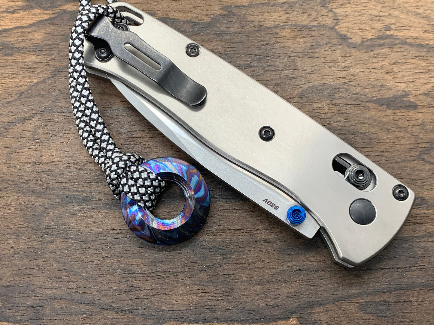 TOPO Blue Ano Brushed Titanium Scales for Benchmade Bugout 535