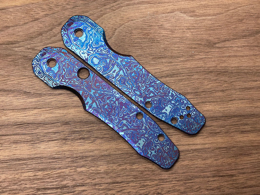 ALIEN Heat ano engrv Titanium Scales for Spyderco SMOCK