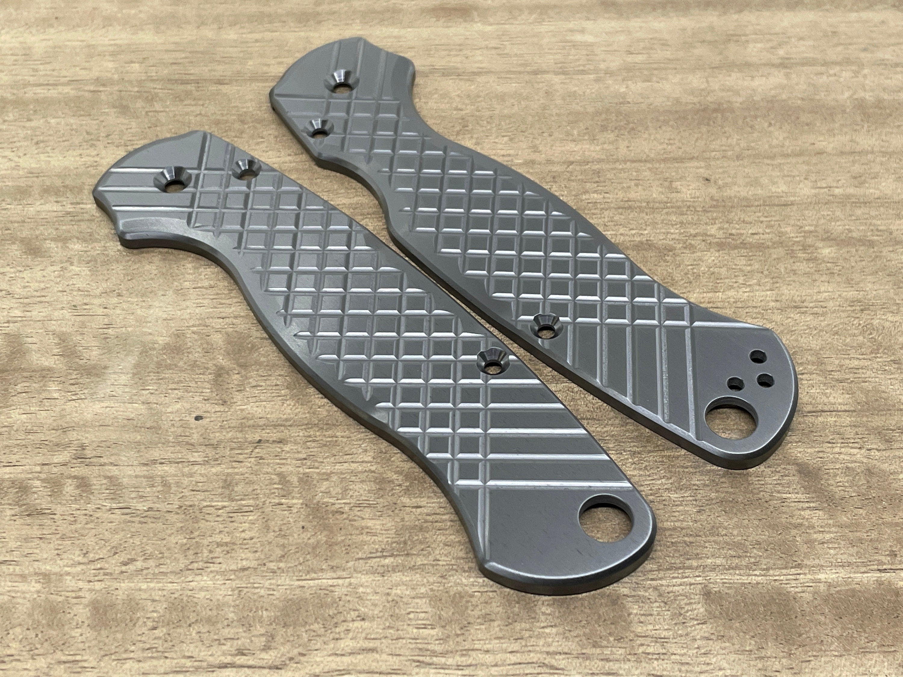 FRAG milled black Zirconium scales for Spyderco Paramilitary 2 PM2