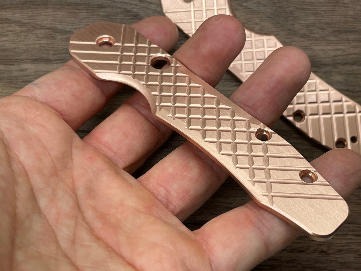 Pure Copper FRAG milled Scales for Spyderco SMOCK