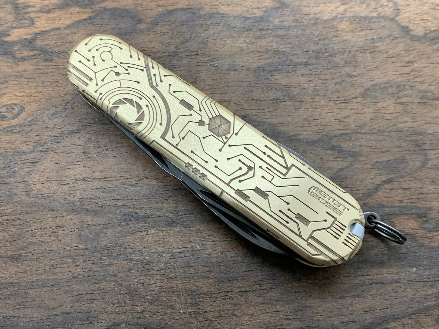 CIRCUIT BOARD engraved 91mm Scales for Swiss Army SAK Brass 91mm