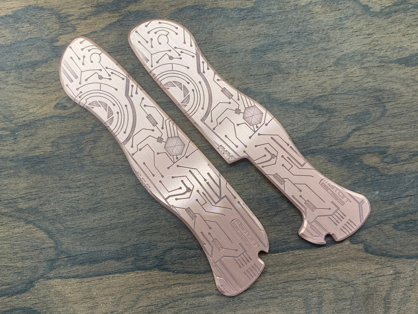 111mm CIRCUIT BOARD engraved Copper Scales for Swiss Army SAK