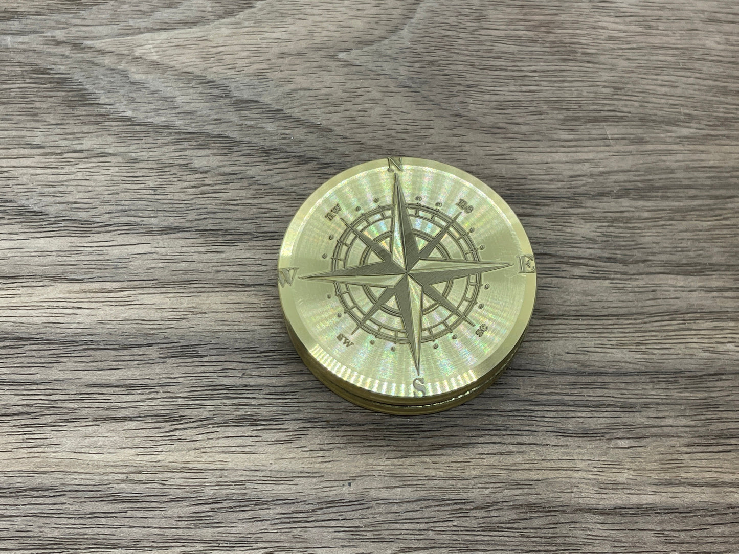HAPTIC Coins COMPASS engraved Brass Fidget toy Every Day Carry Anxiety relief EDC Coin MetonBoss 50th birthday gift ideas Adhd Fidget toy
