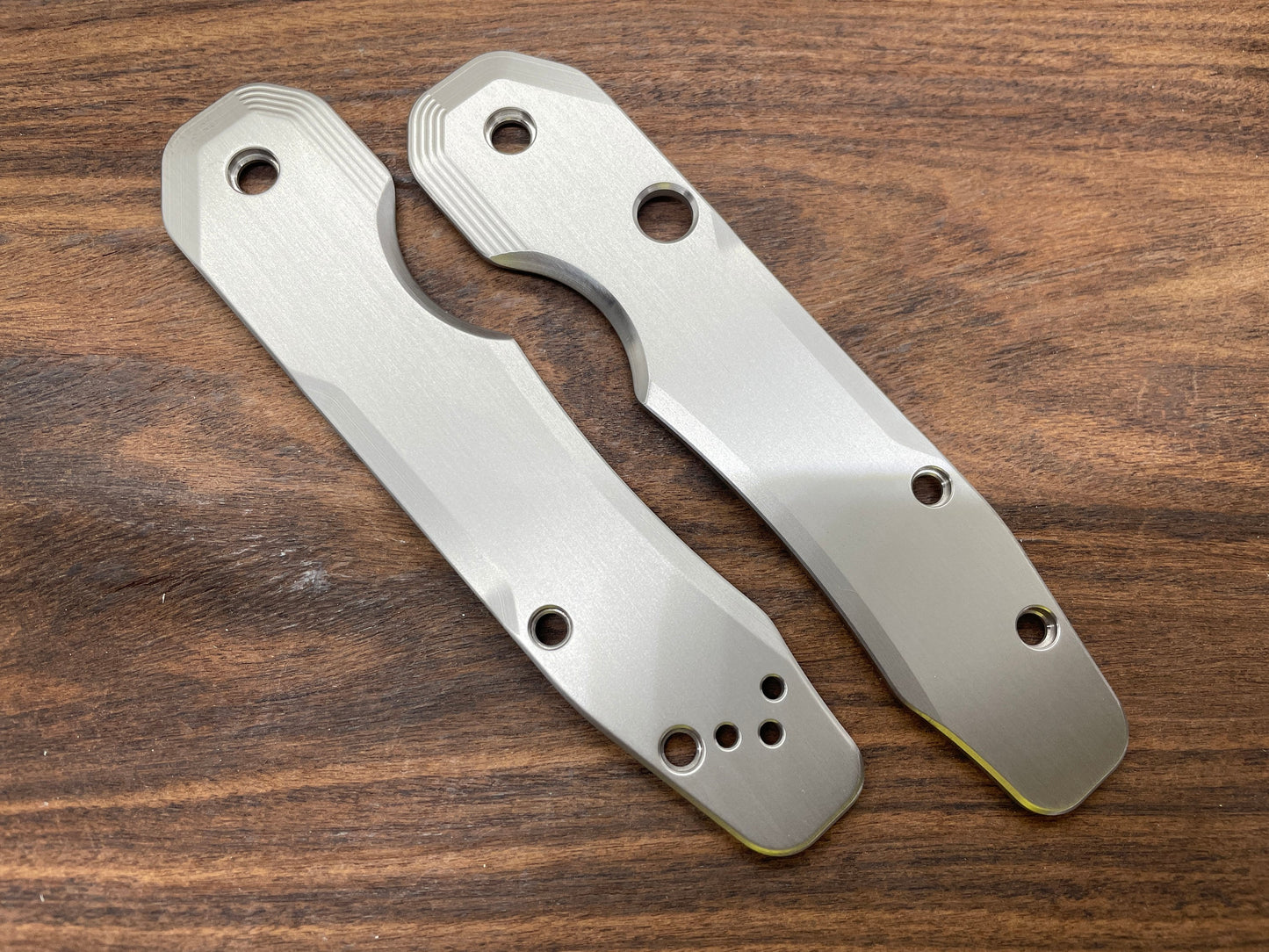 Brushed Titanium Scales for Spyderco SMOCK