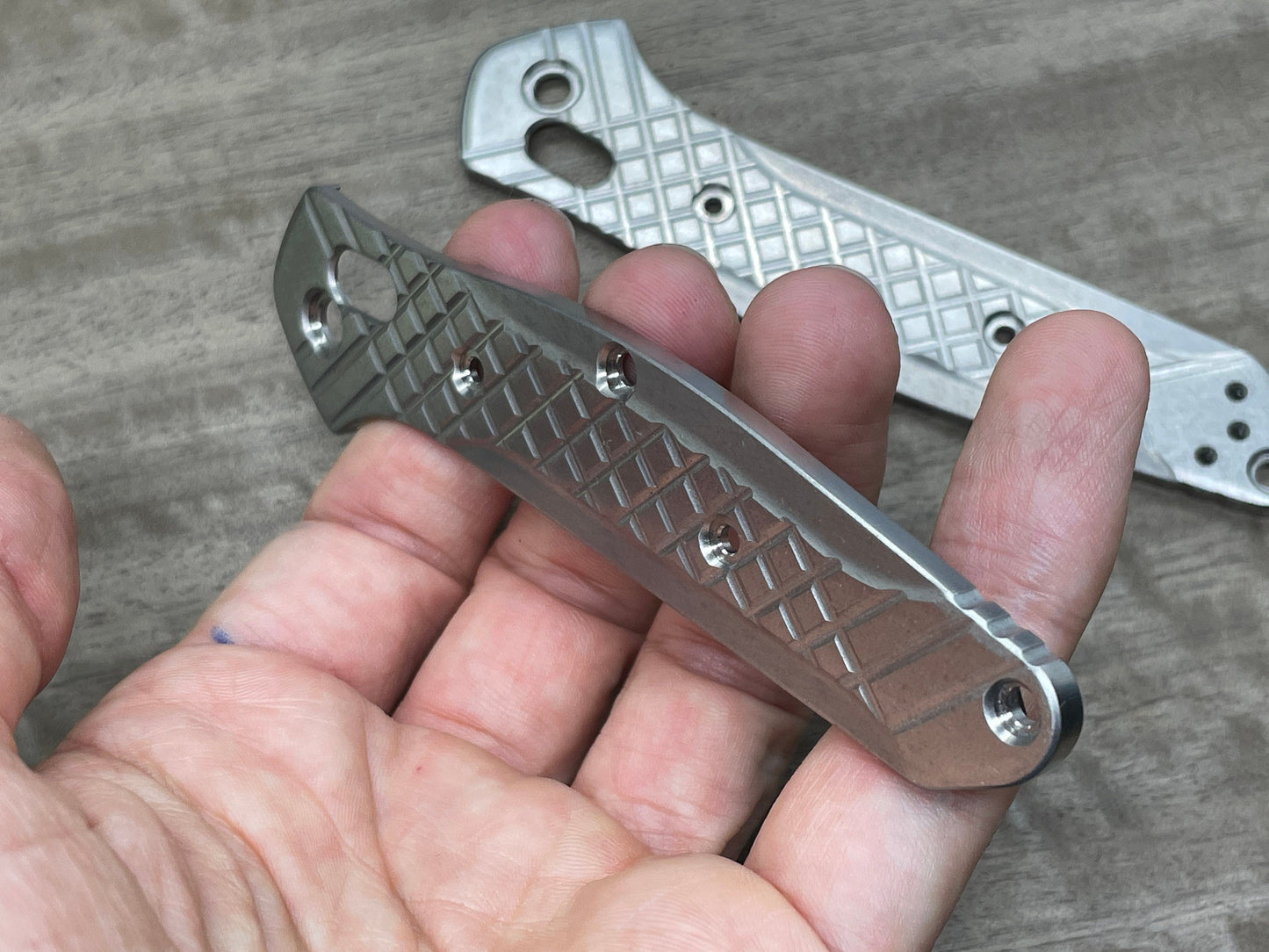 Deep Brushed FRAG Cnc milledTitanium Scales for Benchmade 940 Osborne