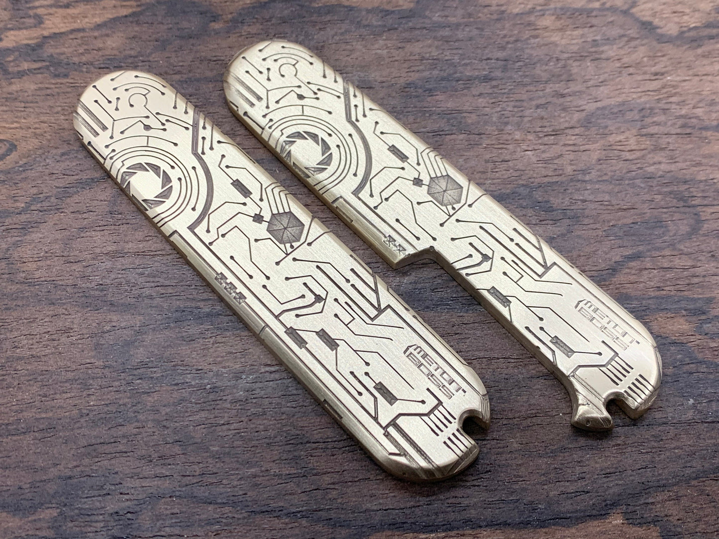 CIRCUIT BOARD engraved 91mm Scales for Swiss Army SAK Brass 91mm