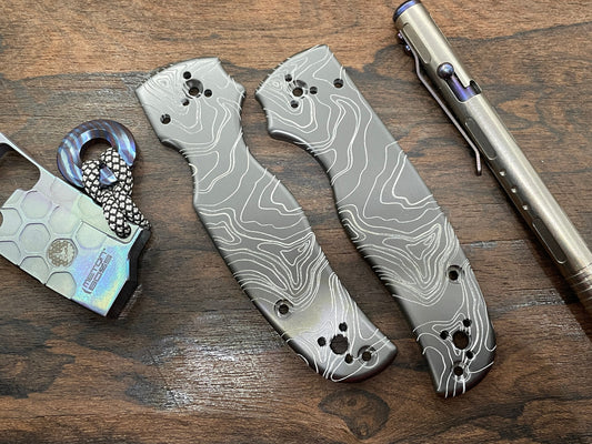 TOPO engraved Black Zirconium Scales for SHAMAN Spyderco