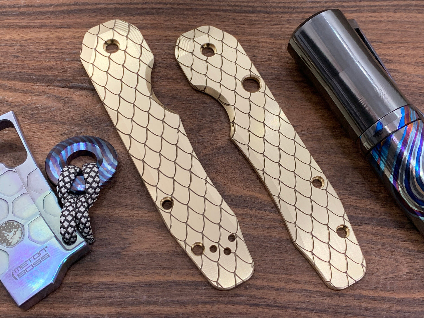 DRAGONSKIN Brass Scales for Spyderco SMOCK