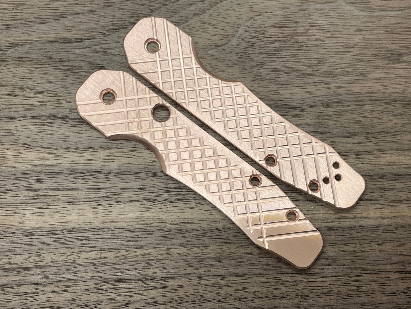 Pure Copper FRAG milled Scales for Spyderco SMOCK