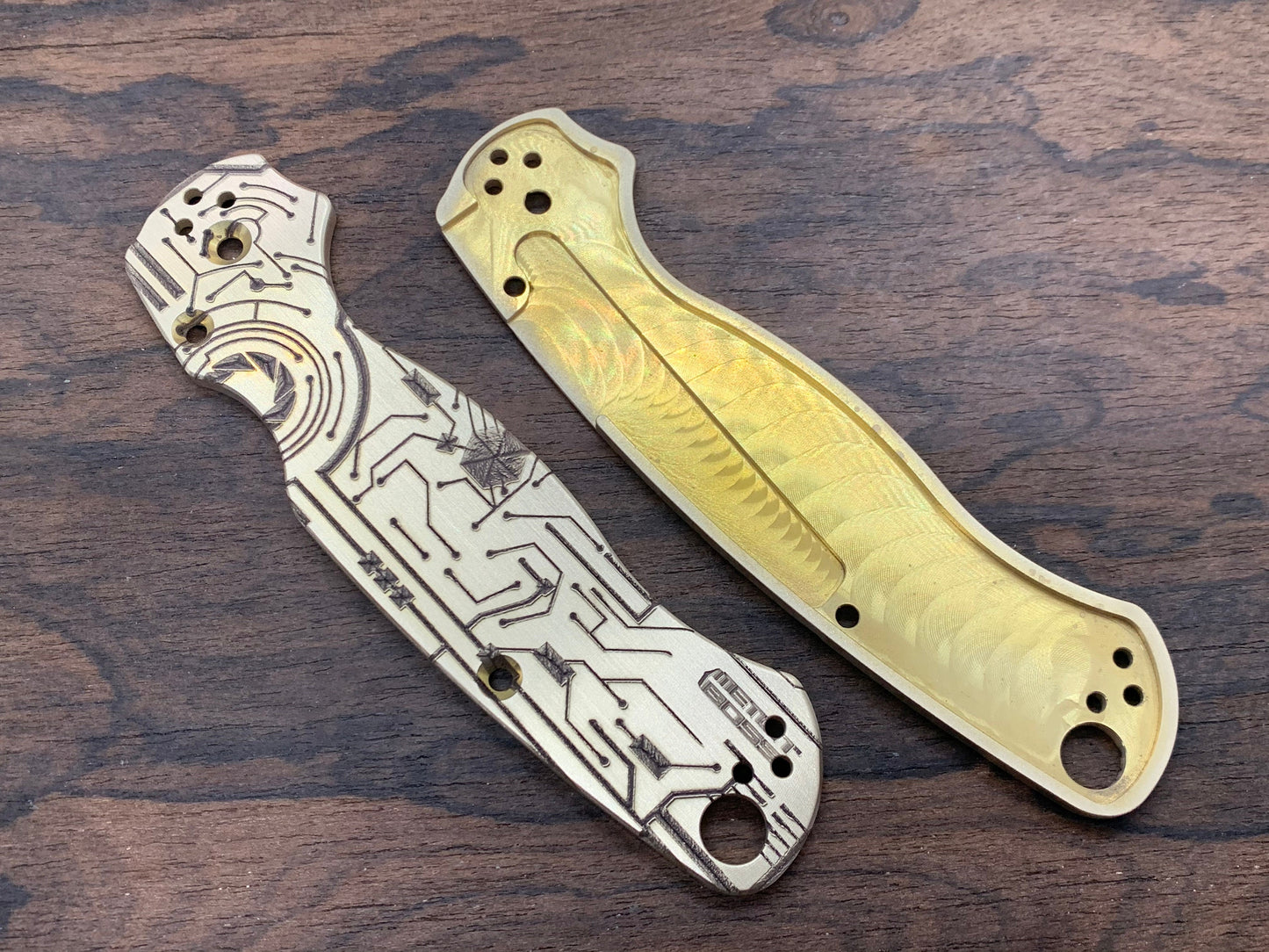 CIRCUIT BOARD engraved Brass Scales for Spyderco Paramilitary 2 PM2
