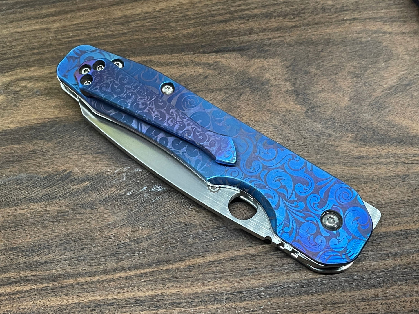 Flamed VICTORIA Titanium Scales for Spyderco SMOCK