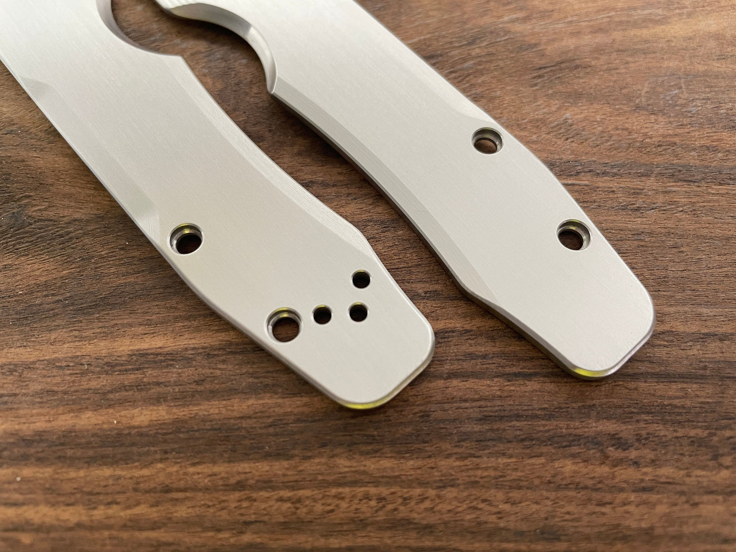 Brushed Titanium Scales for Spyderco SMOCK
