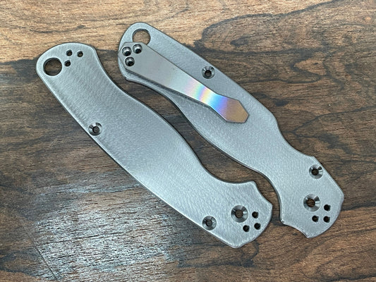 Deep Brushed black Zirconium scales for Spyderco Paramilitary 2 PM2