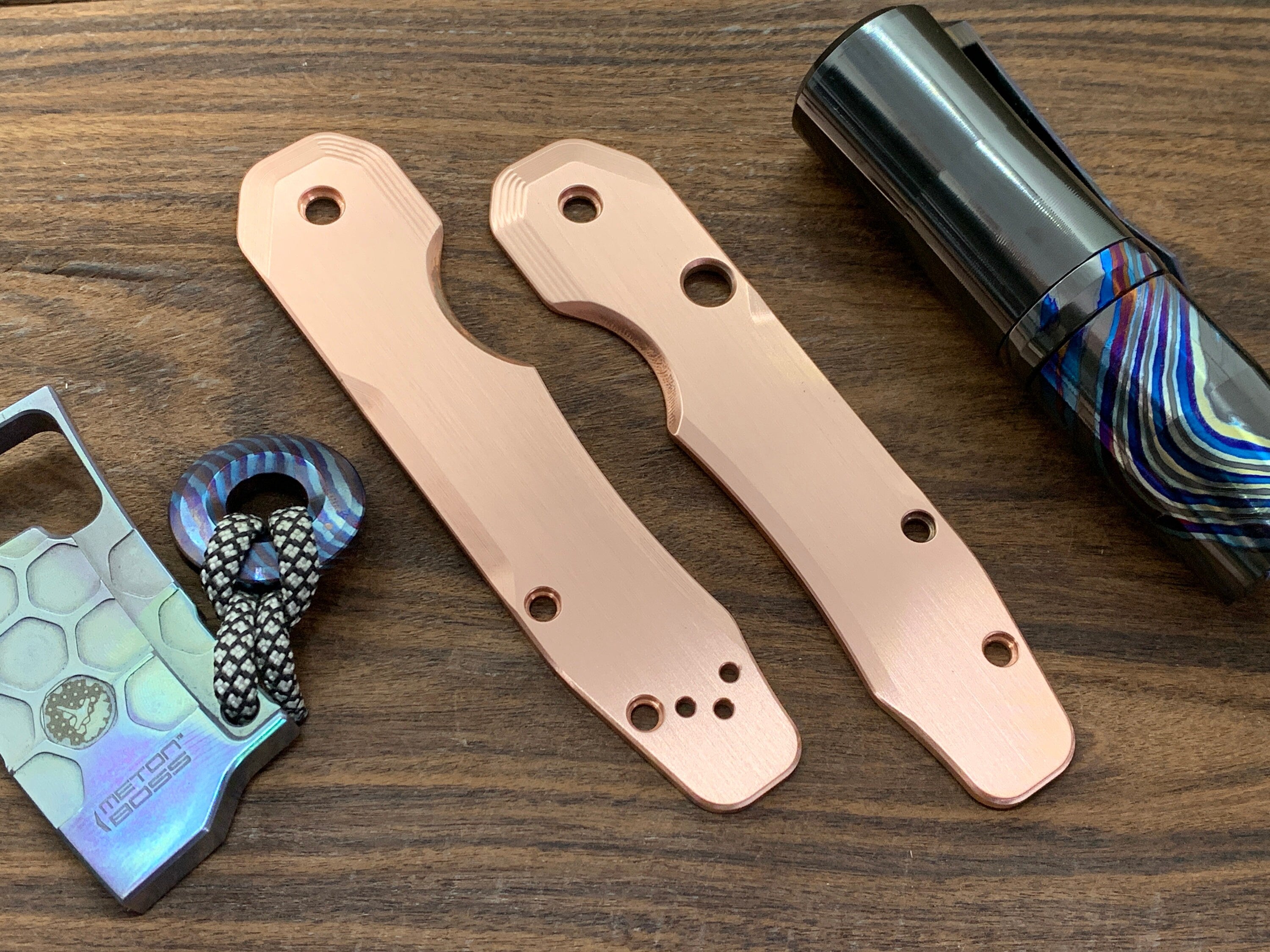 Battleworn TOPO Copper SMOCK Knife Scales Spyderco Smock scales Folding Knife scales Pocket knife EDC gear MetonBoss 2024 EveryDay Carry Birthday