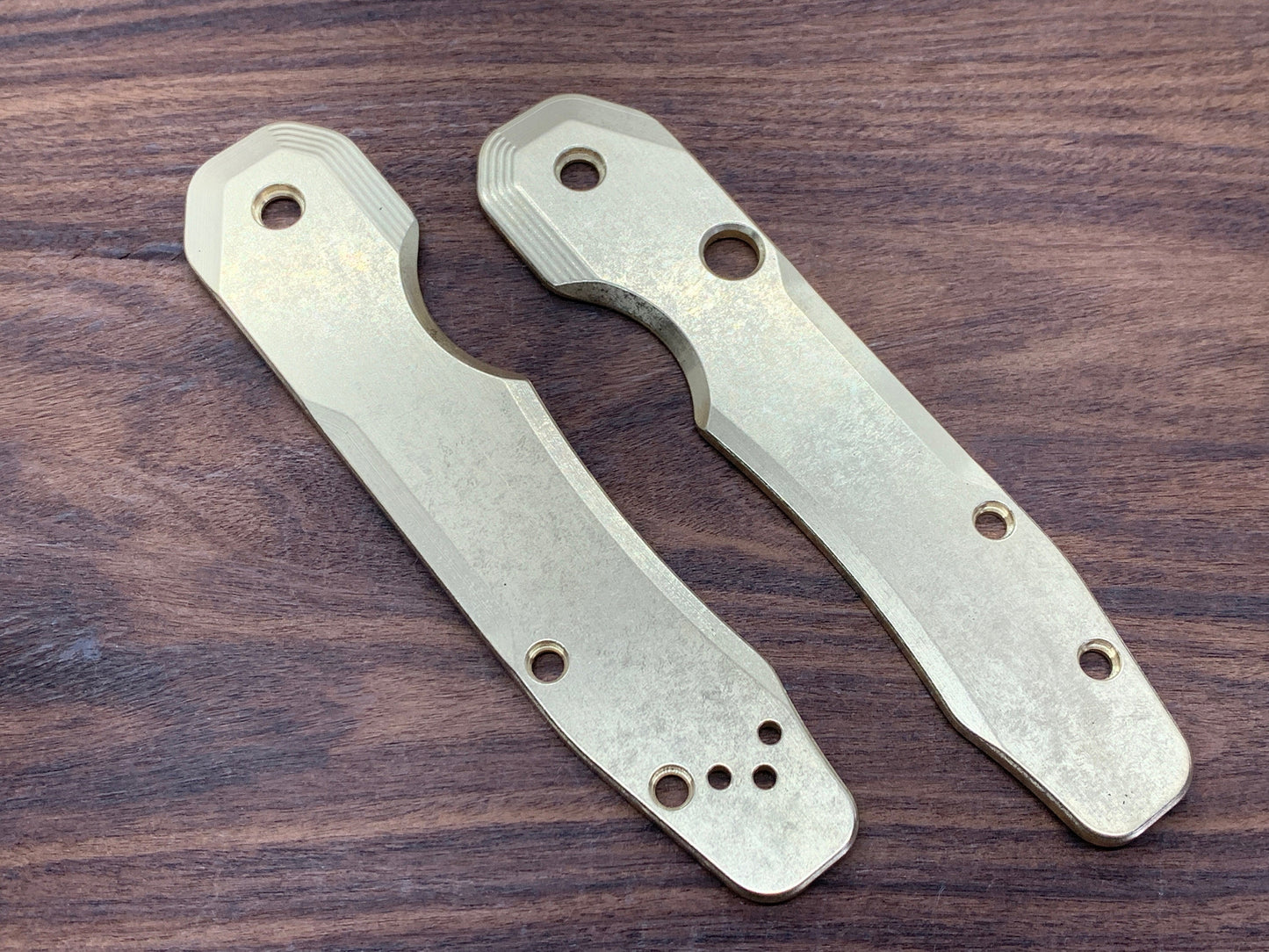 STONE WASHED Brass Scales for Spyderco SMOCK