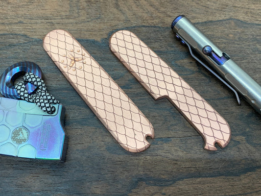 DRAGONSKIN engraved 91mm Copper Scales for Swiss Army SAK