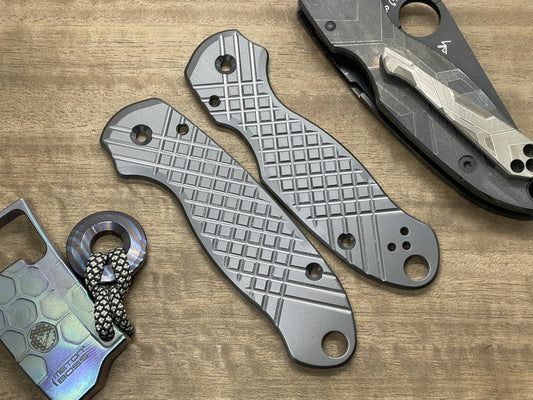 FRAG milled black Zirconium scales for Spyderco Para 3