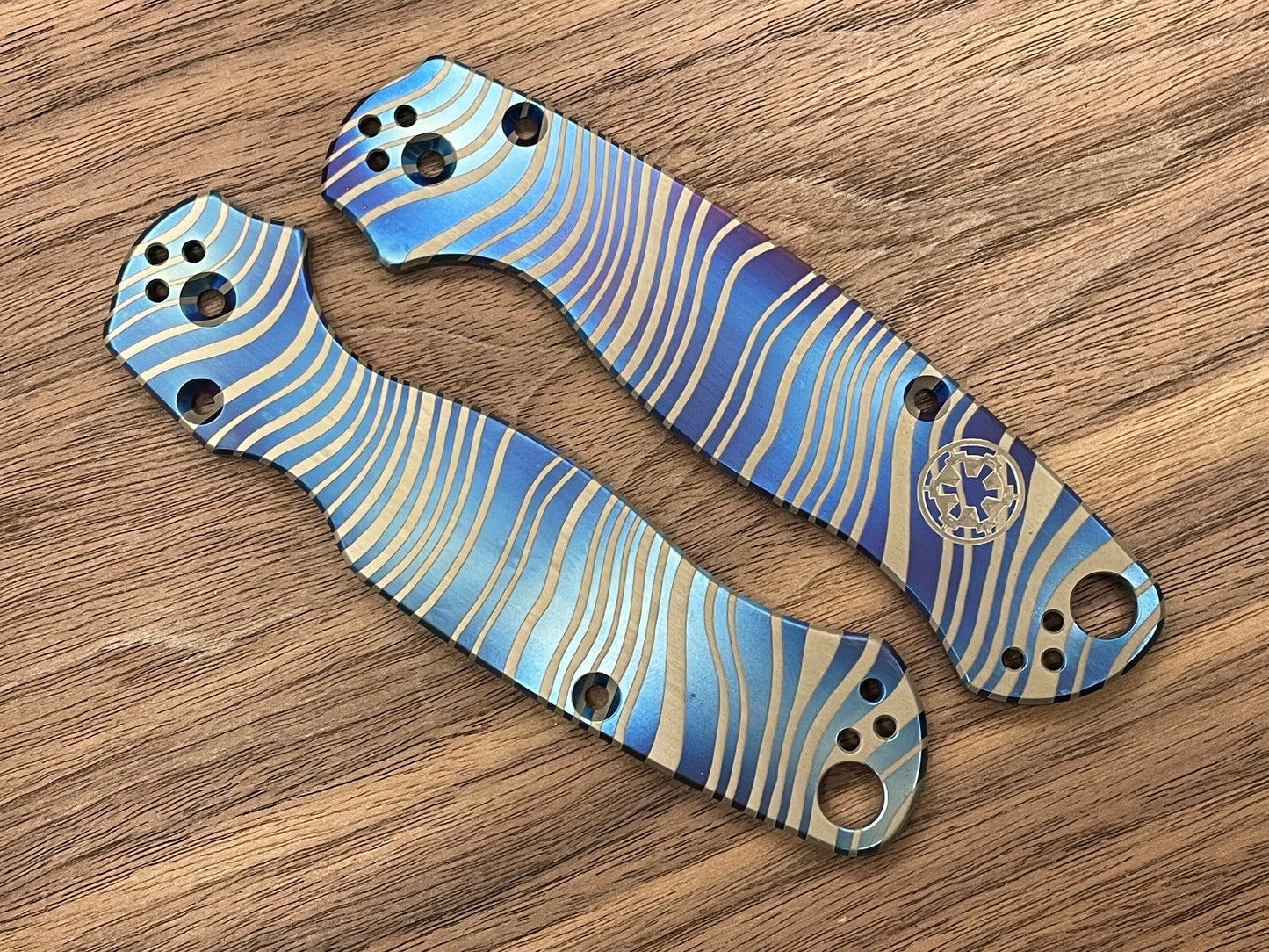 Flamed BESKAR Mandalorian Titanium scales for Spyderco Paramilitary 2 PM2