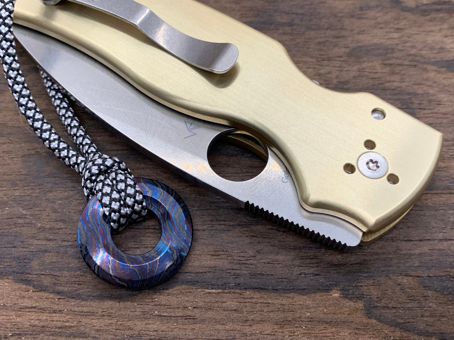 Brushed Brass Scales for SHAMAN Spyderco