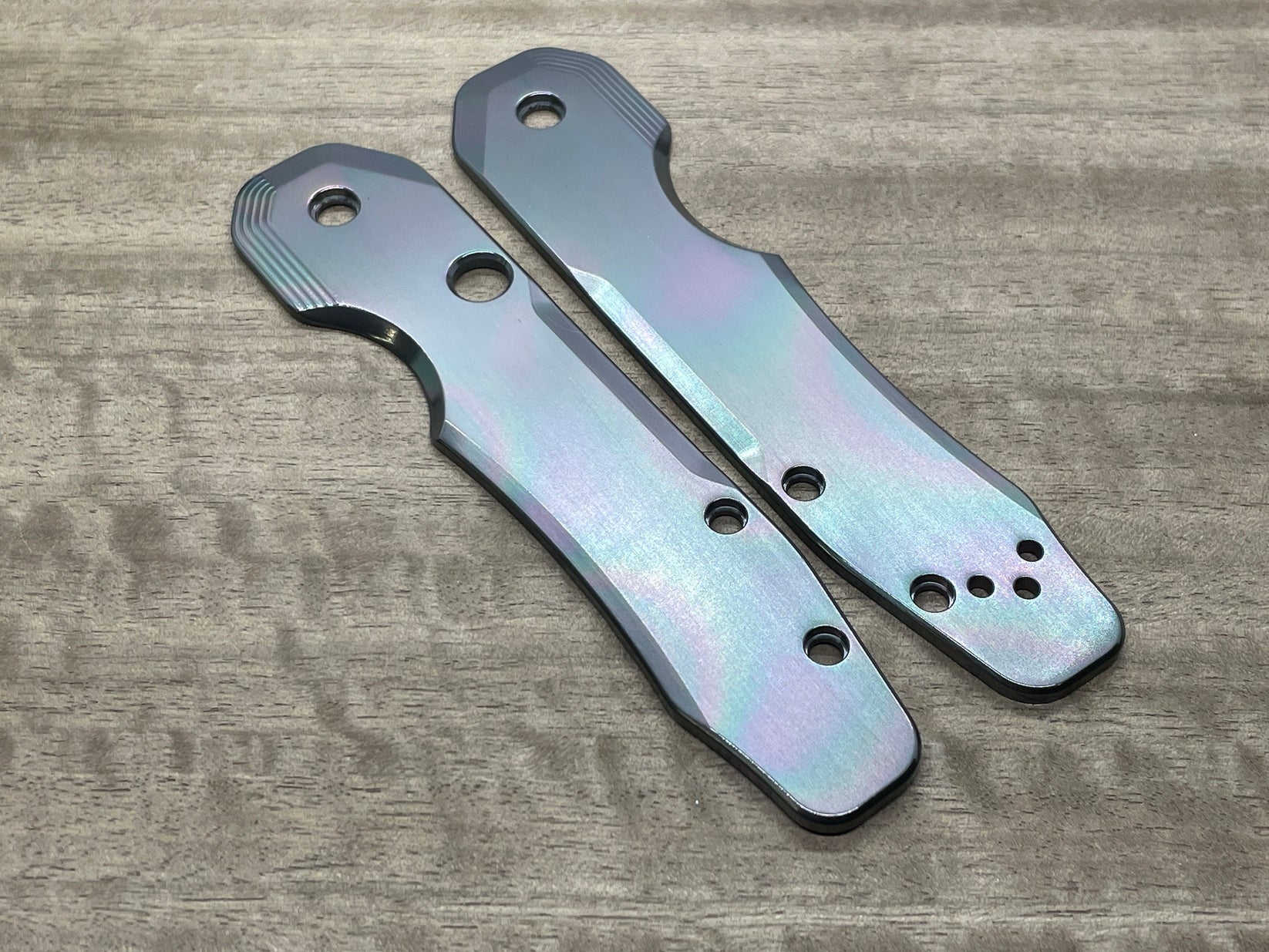 Oil Slick Zirconium Scales for Spyderco SMOCK Metonboss