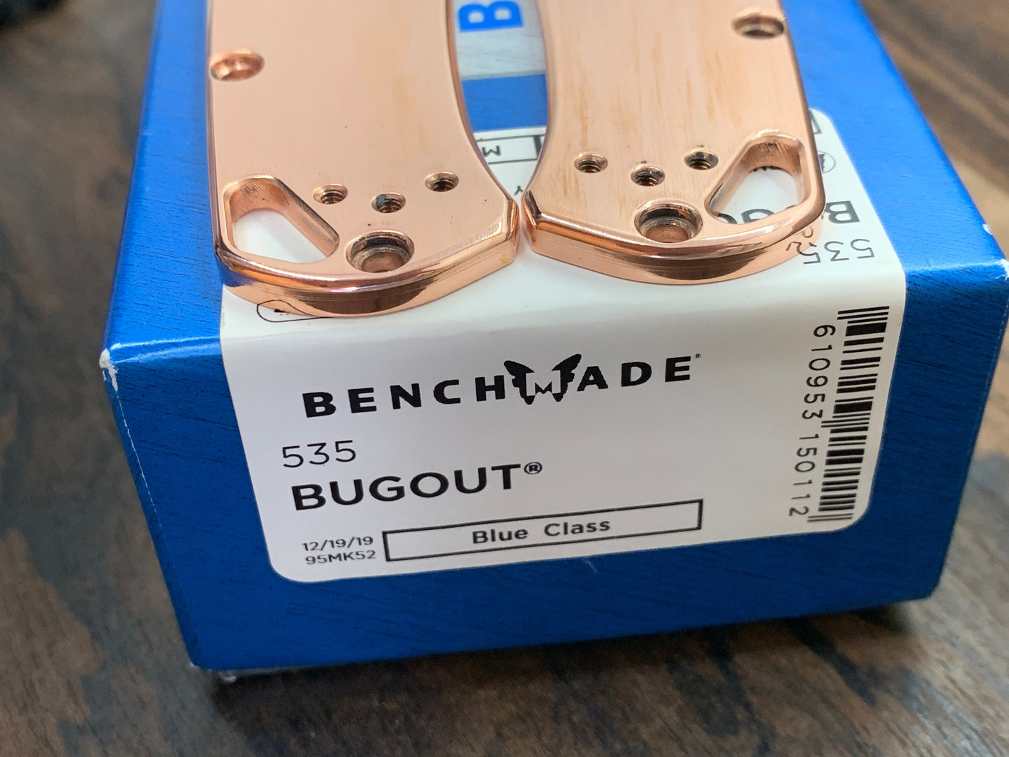 Polished Copper Scales for Benchmade Bugout 535