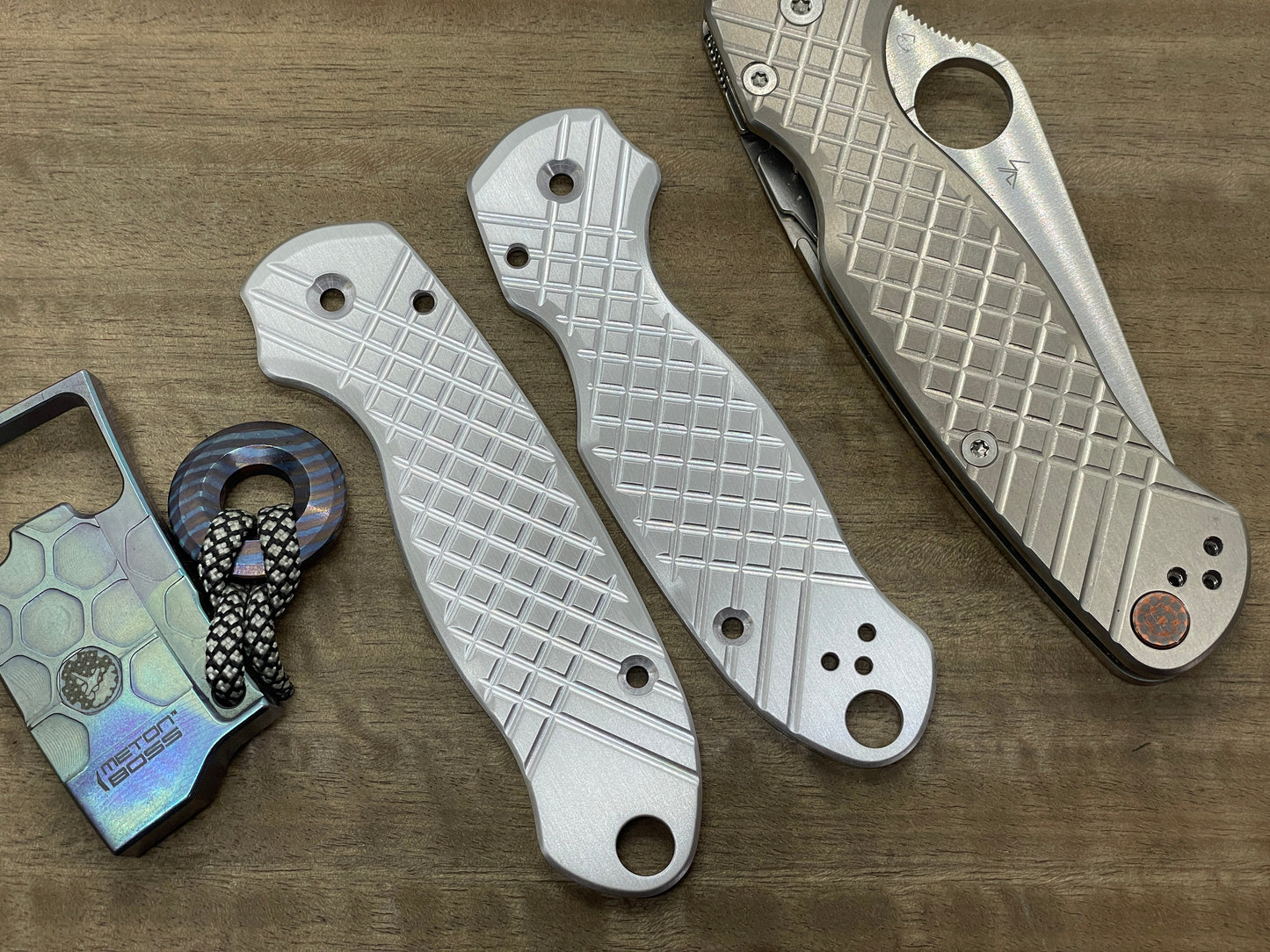 Redesigned FRAG milled Aerospace Aluminum Scales for Spyderco Para 3