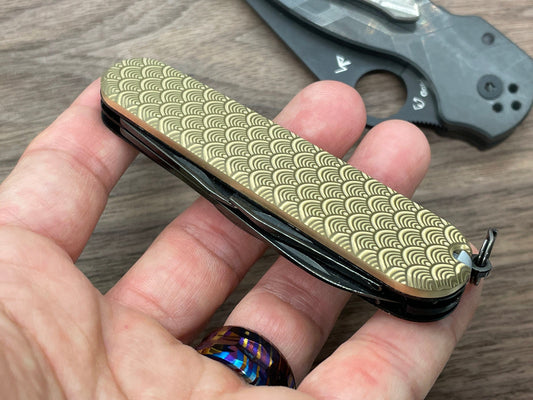 SEIGAIHA 91mm Brass Scales for Swiss Army SAK
