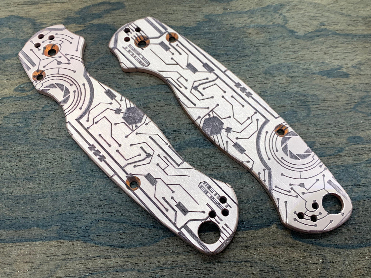 CIRCUIT BOARD engraved Copper Scales for Spyderco Paramilitary 2 PM2