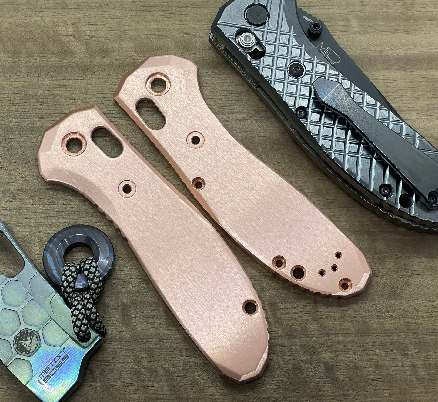 New v. Brushed COPPER Scales for Benchmade GRIPTILIAN 551 & 550