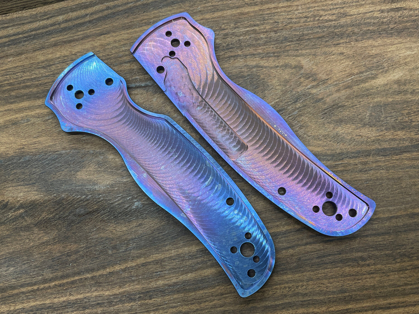 BLUE anodized Titanium Scales for SHAMAN Spyderco