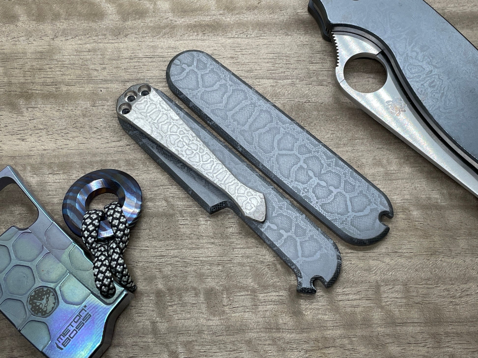 Black Palm Cross Cut Knife Scales, Stabilized - R M EXPORTS