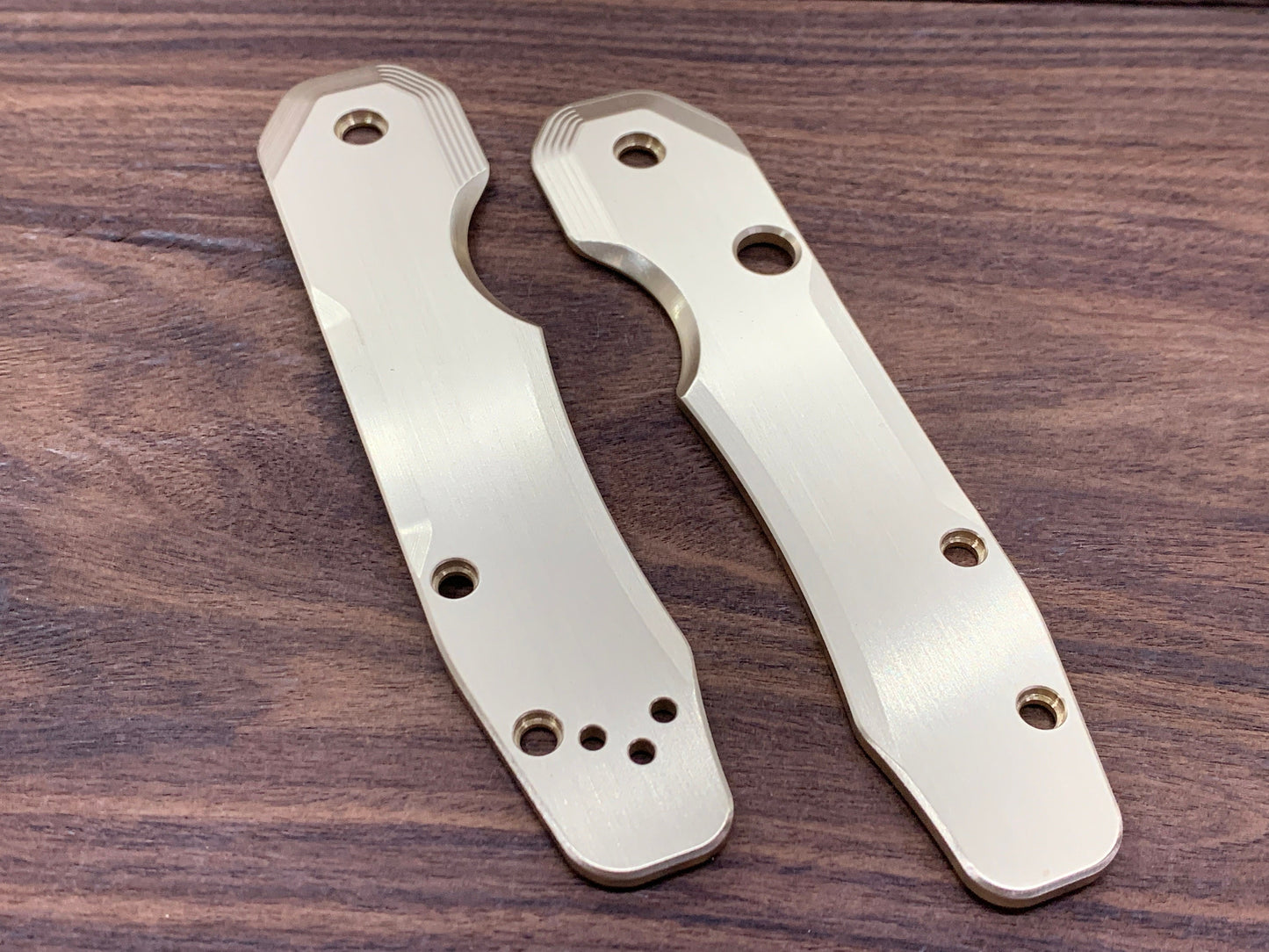BRUSHED Brass Scales for Spyderco SMOCK
