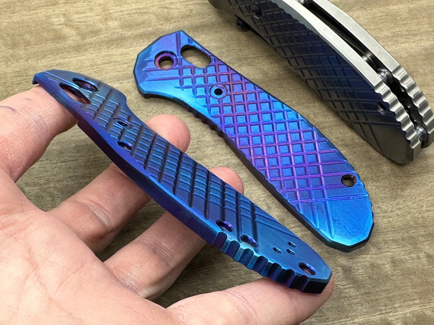 FRAG milled Flamed Titanium Scales for Benchmade GRIPTILIAN 551 & 550