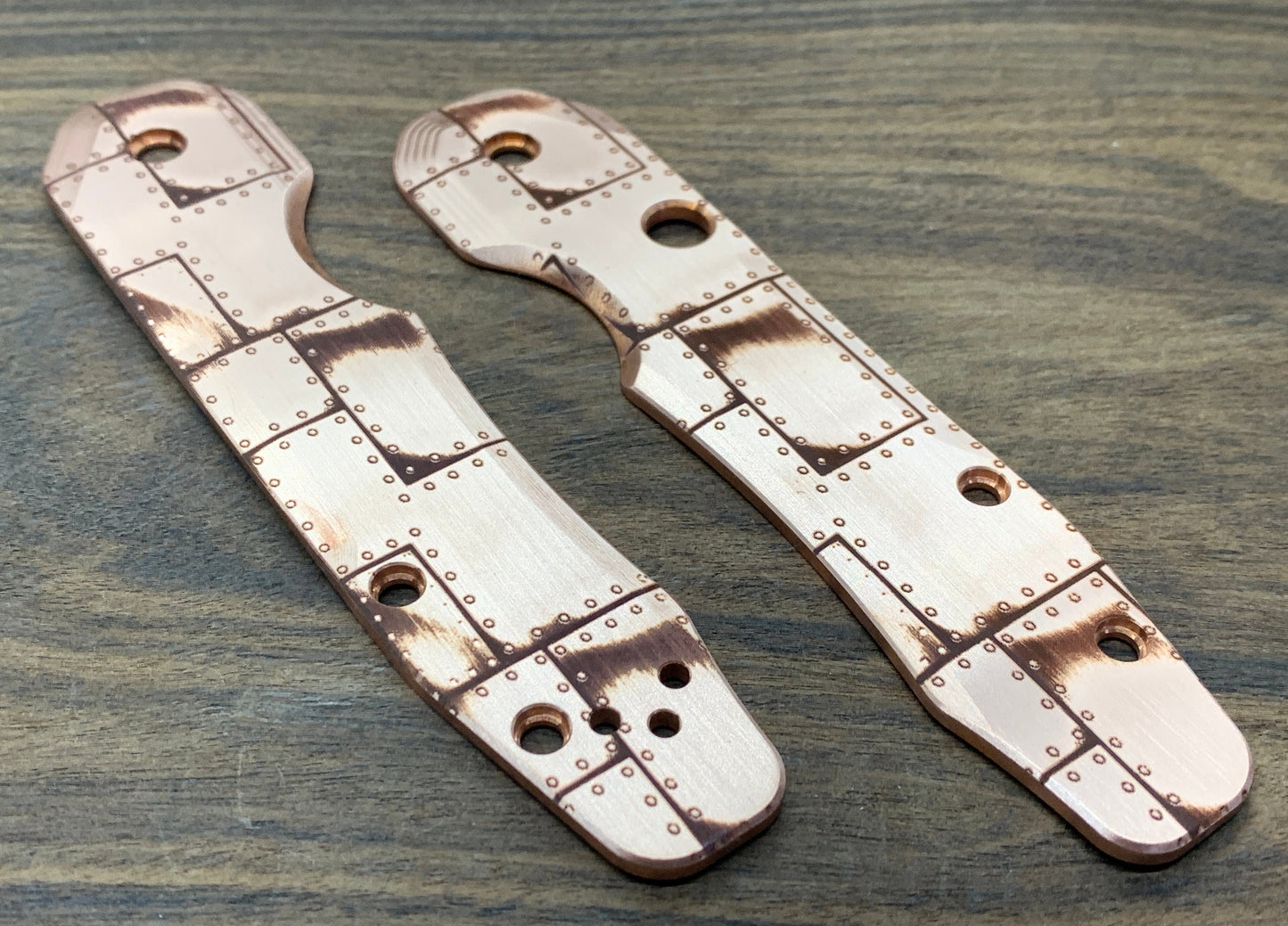RIVETED AIRPLANE Copper Scales for Spyderco SMOCK