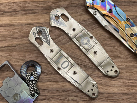 P40 RIVETED engraved Titanium Scales for Benchmade 940 Osborne