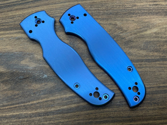 BLUE anodized Titanium Scales for SHAMAN Spyderco