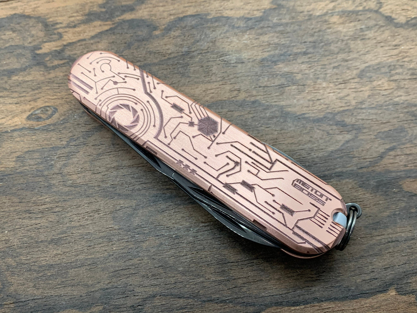 CIRCUIT BOARD engraved 91mm Copper Scales for Swiss Army SAK 91mm